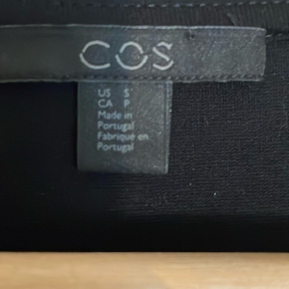 COS Layered Raw Cut Hem Black Dress Cotton Jersey, Size‎ Small - Picture 6 of 7